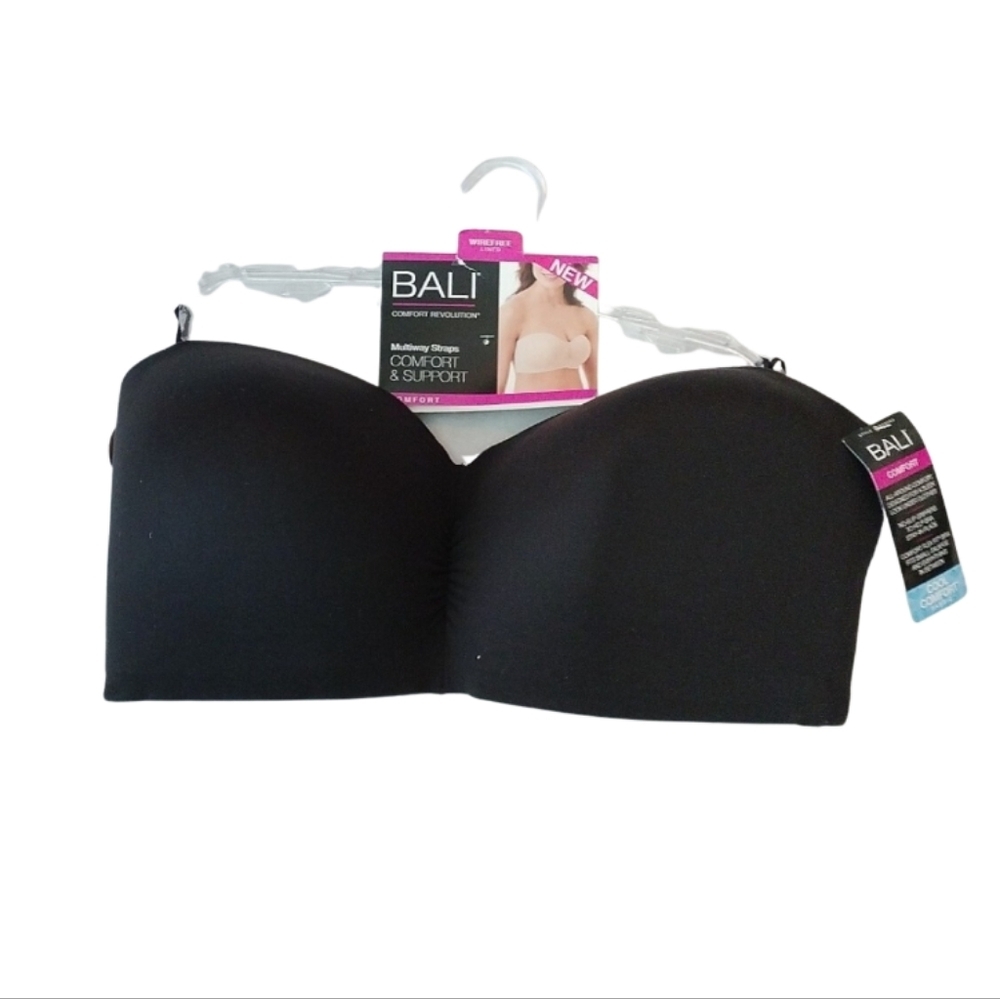 Bali Women's Comfort Revolution Multiway Straps  Strapless Bra, Black, Large